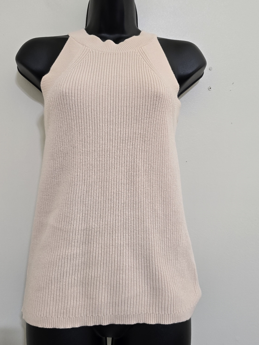 ANN TAYLOR size XS Sleeveless Ribbed Halter Top Spring Pink